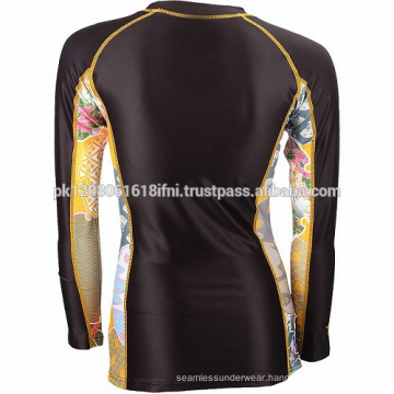 Women compression wear rash guard